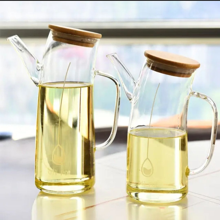 جا روغنی پیرکس درب بامبو در دو سایز - دکوری چوبی