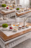 رومیزی شفاف با حاشیه دانتل کرم