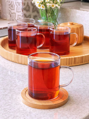 استکان پیرکس گرد شعله مستقیم سایز بزرگ ۲۲۰ میل پک ۶ عددی