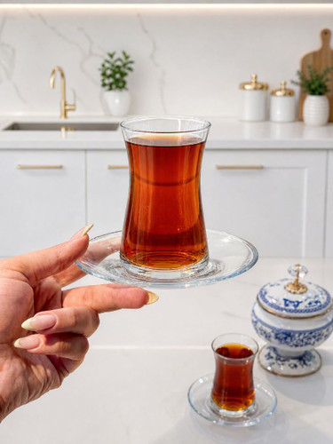 استکان و نعلبکی کمر باریک Heybeli محصول Paşabahçe ترکیه🇹🇷🇹🇷🇹🇷